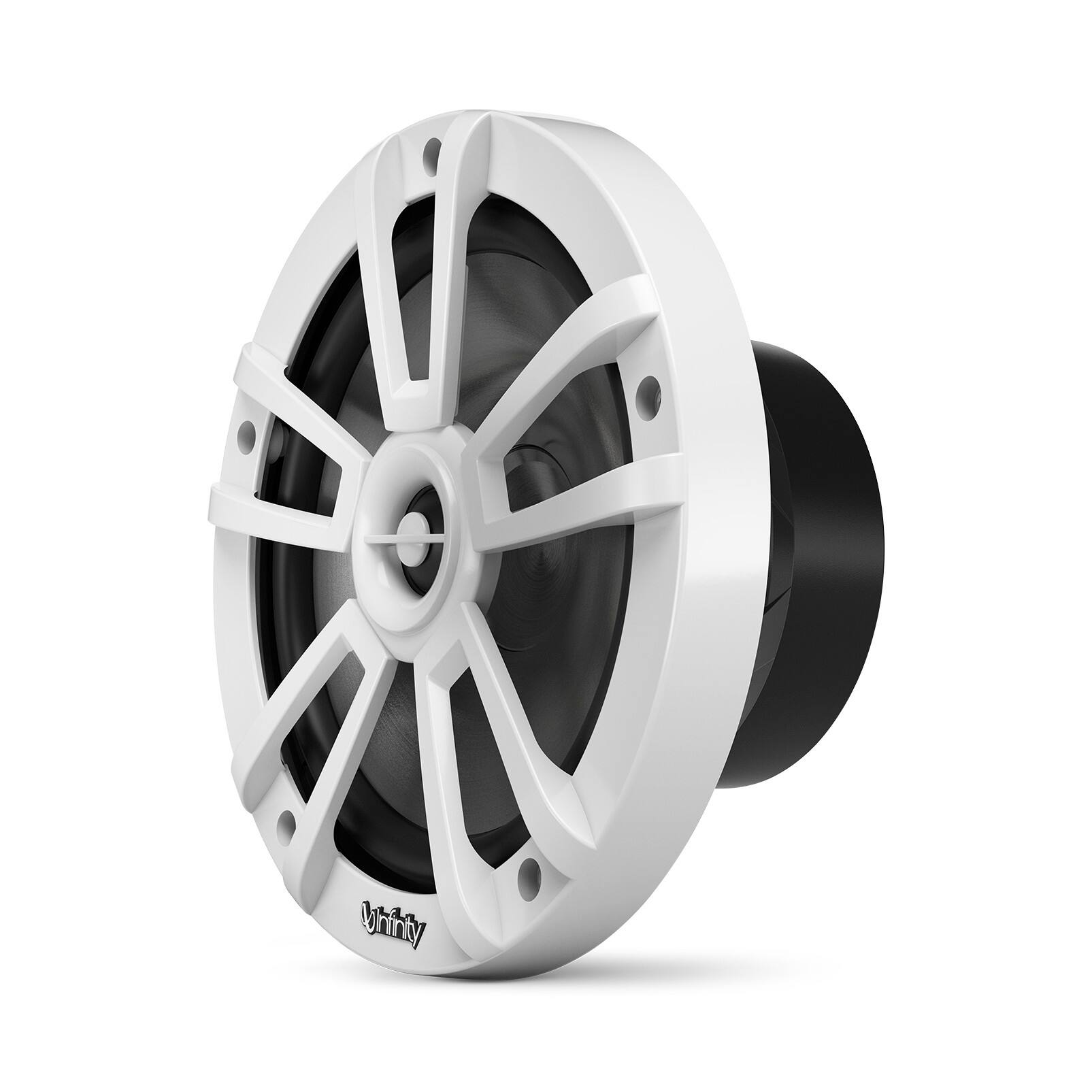 Alt View 7. Infinity - Infinity 822MLW Marine 8 Inch RGB LED Coaxial Speakers - White - Black/Gray.