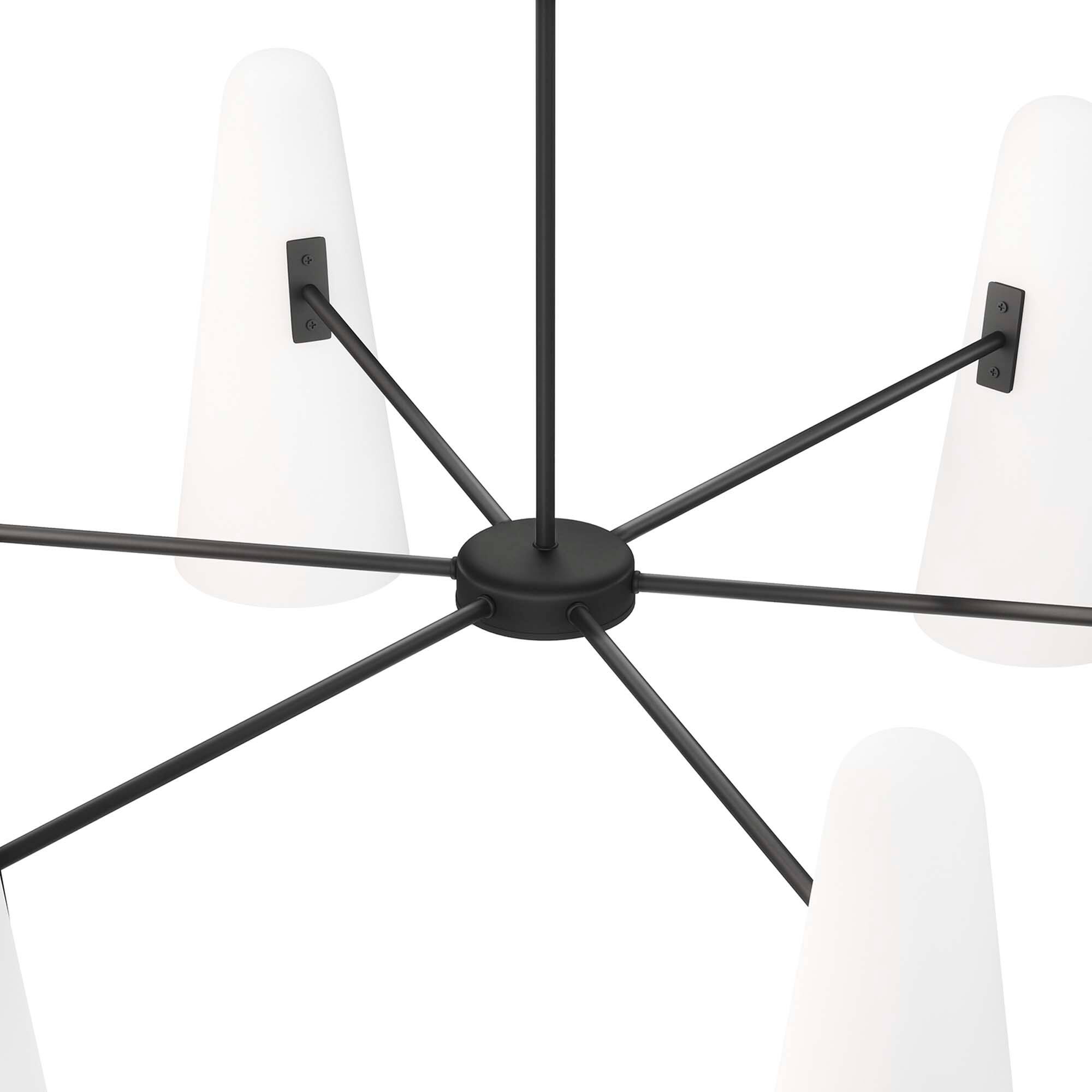 Alt View 4. Modway - Beacon 6-Light Chandelier by Modway - Opal Black.