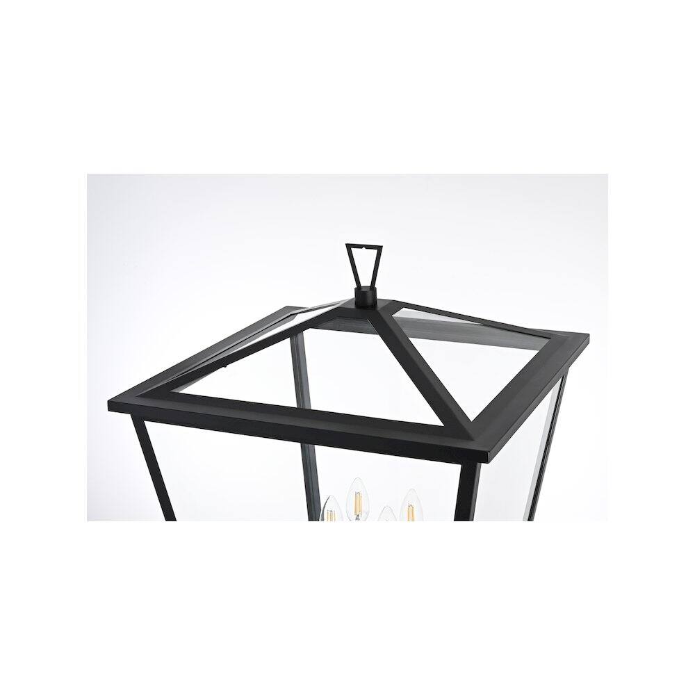 Alt View 1. Elegant Lighting - Oxford 7 inch Outdoor Pendant in Black - Black.