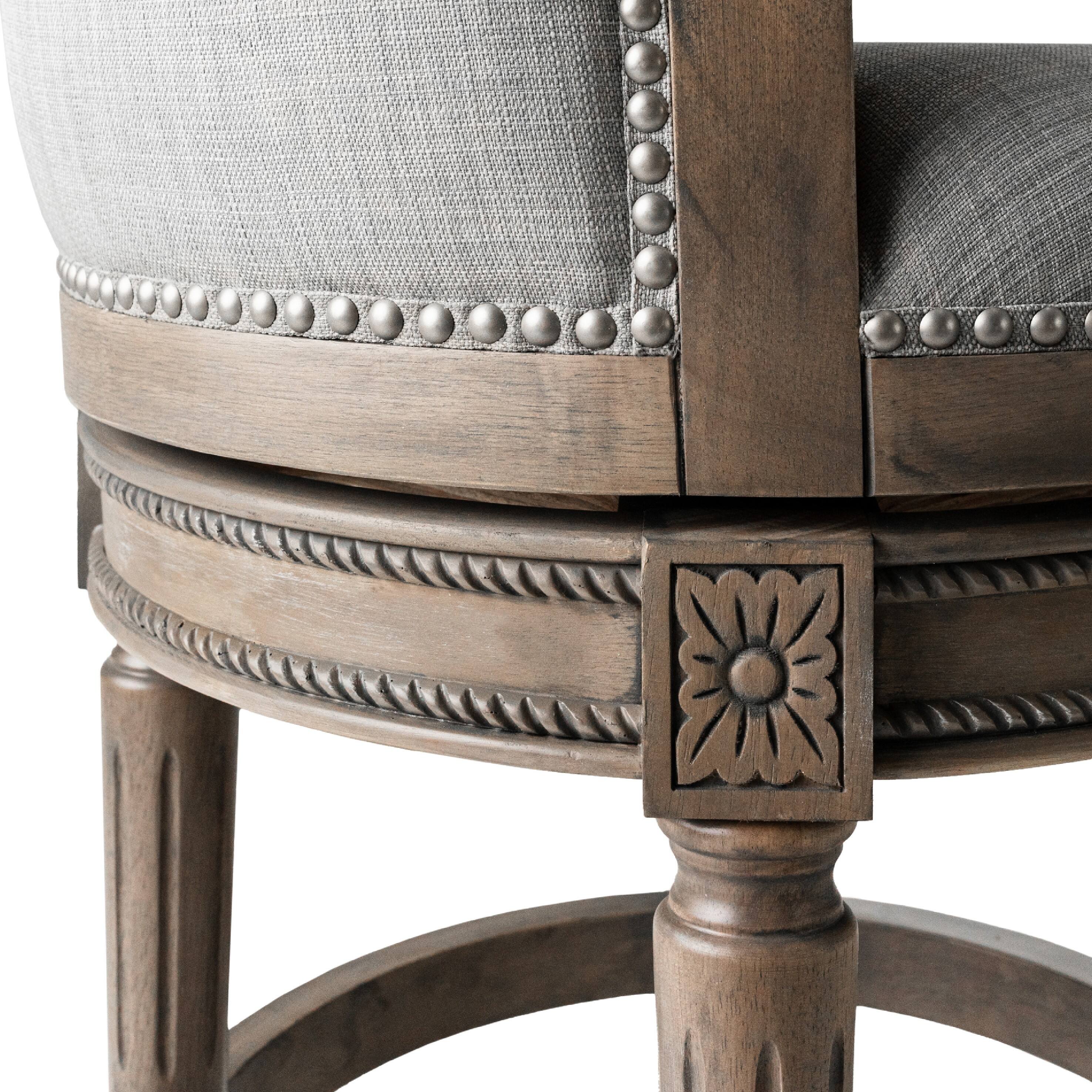 Alt View 4. Maven Lane - 26" Pullman Counter Stool In Reclaimed Oak Finish With Fabric Upholstery - Reclaimed Oak.