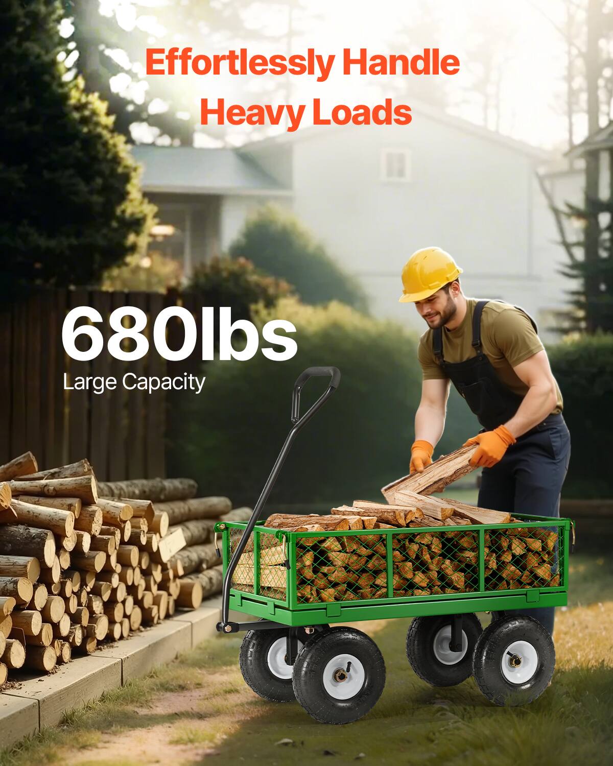 Effortlessly Handle Heavy Loads, 680lbs, Large Capacity