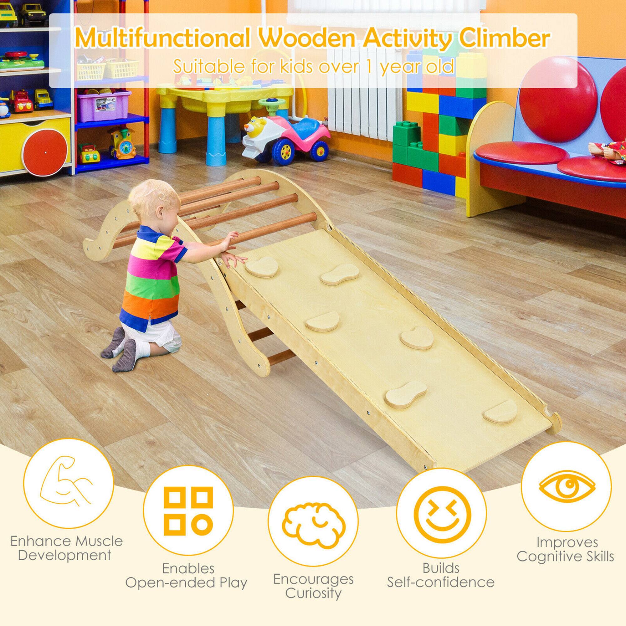 Multifunctional Wooden Activity Climber Suitable for kids over 1 year old - Enhance Muscle Development, Improves Cognitive Skills, Enables Open-ended Play, Encourages Curiosity, Builds Self-confidence