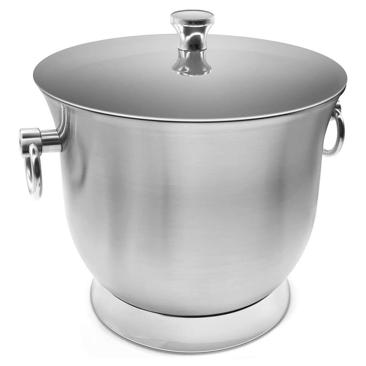 Alt View 5. Fortune Candy - Insulated Ice Bucket, 3.3 L, Double Walled 18/8 Stainless Steel Ice Bucket with Ice Tongs and Lid - Silver.