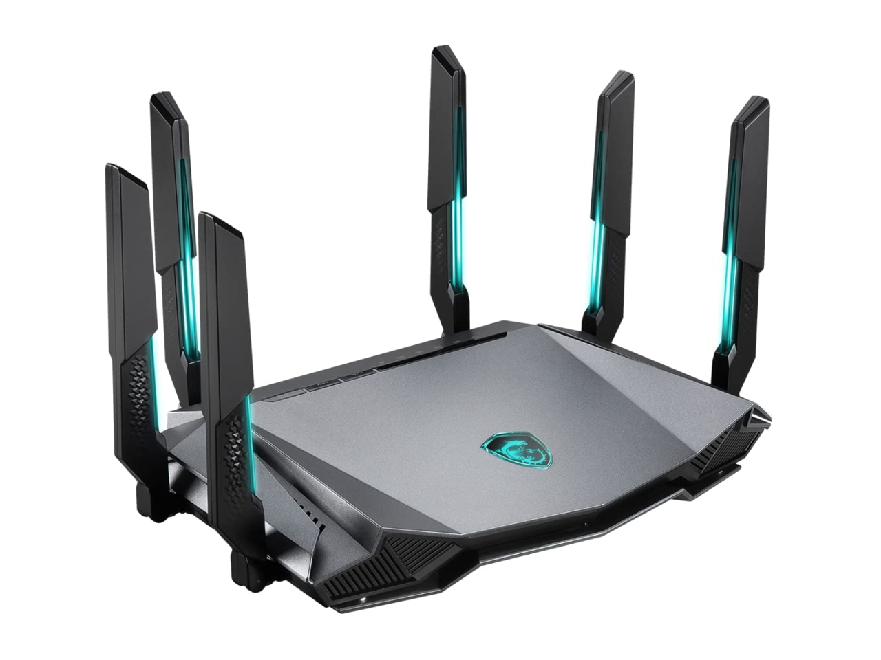 Alt View 2. MSI - MSI RadiX AXE6600 WiFi 6E Tri-Band Gaming Router  support 2.5GHz/5GHz/6GHz, AI QoS support - Unknown.