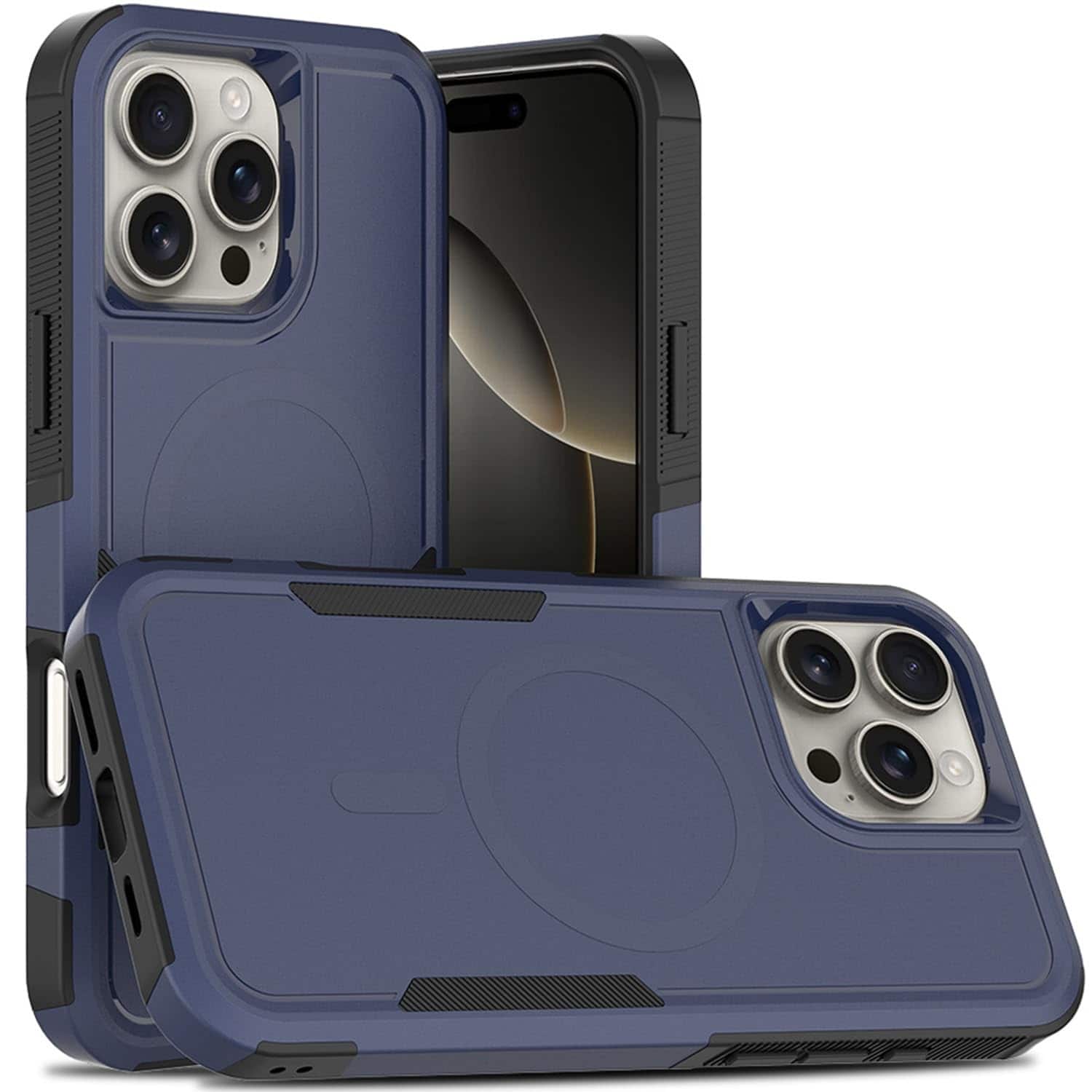 UUCOVER - Magnetic Shockproof Case for Apple iPhone 16 Pro Max, Compatible with MagSafe Dual Layer Heavy Duty Matte Phone Cover - Darkblue price history on PriceWatchPro