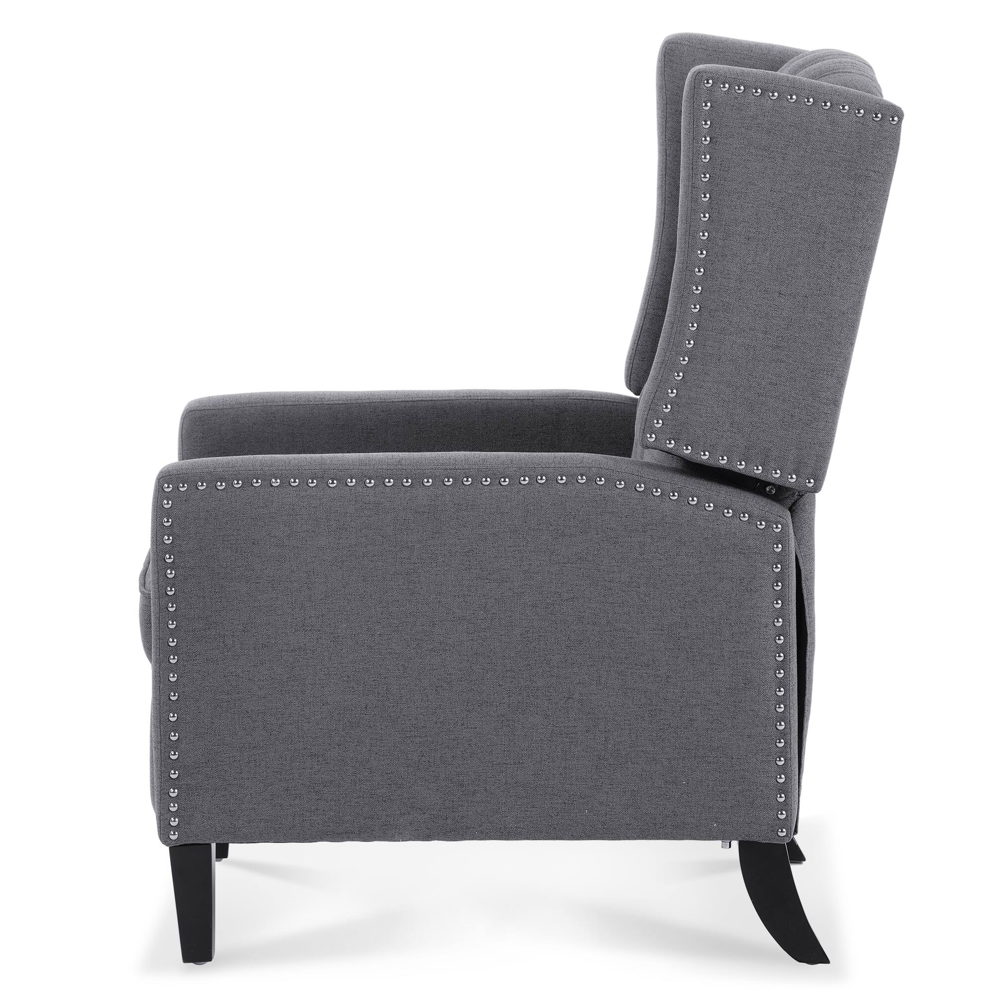 Alt View 4. APRILSOUL - Wide Manual Wing Chair Recliner - Gray.