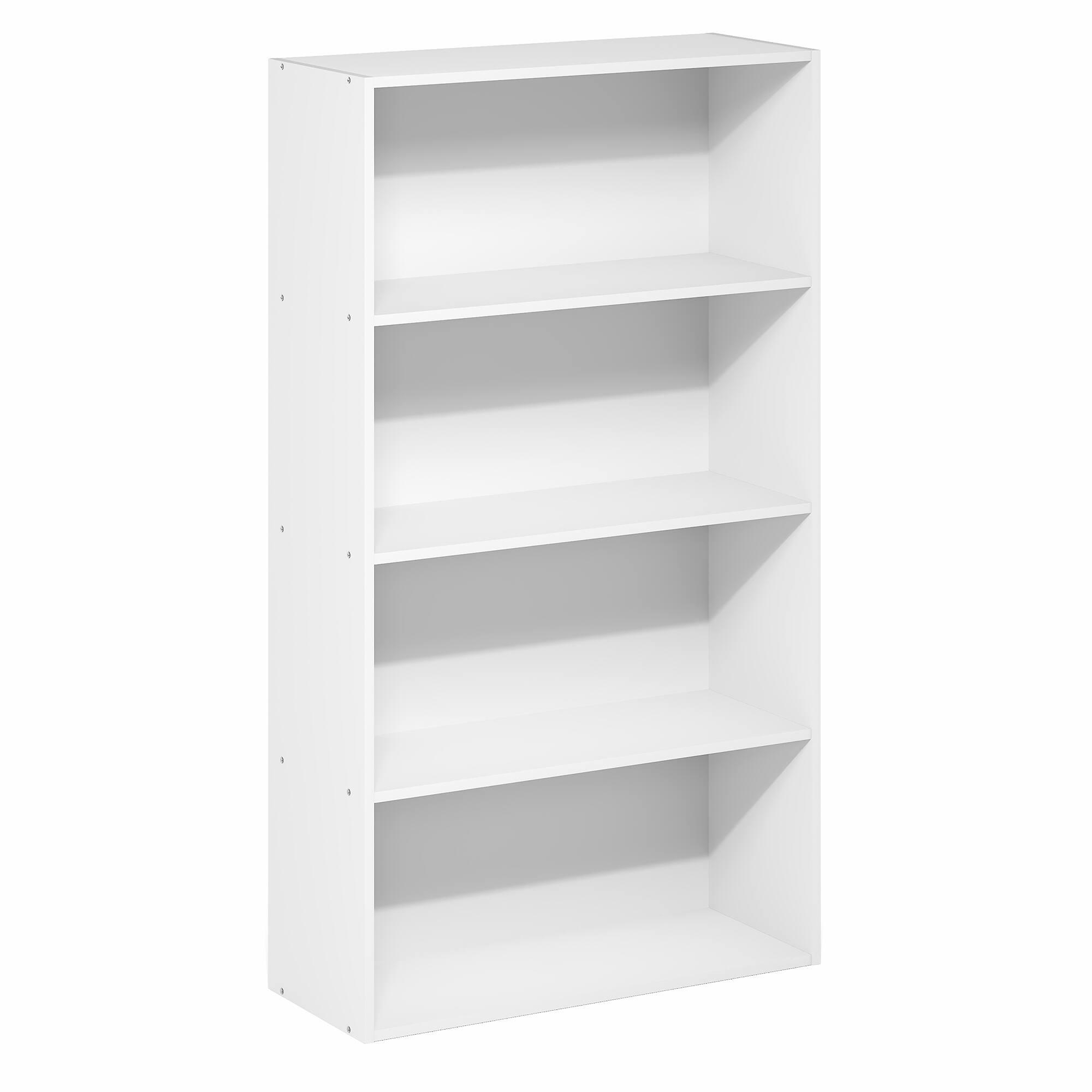 Alt View 4. Furinno - JAYA Book Shelf, 4-Tier Book Shelf, Bookcase with Open Shelving, Standing Bookshelf, 9.5 x 23.6 x 41.9 - White.