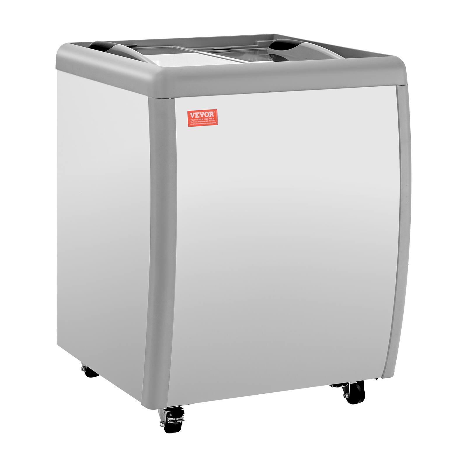 Alt View 5. VEVOR - Commercial Ice Cream Display Case, 5.6 Cu.ft Chest Freezer, Restaurant Gelato Dipping Cabinet Top Deep Freezer - White.