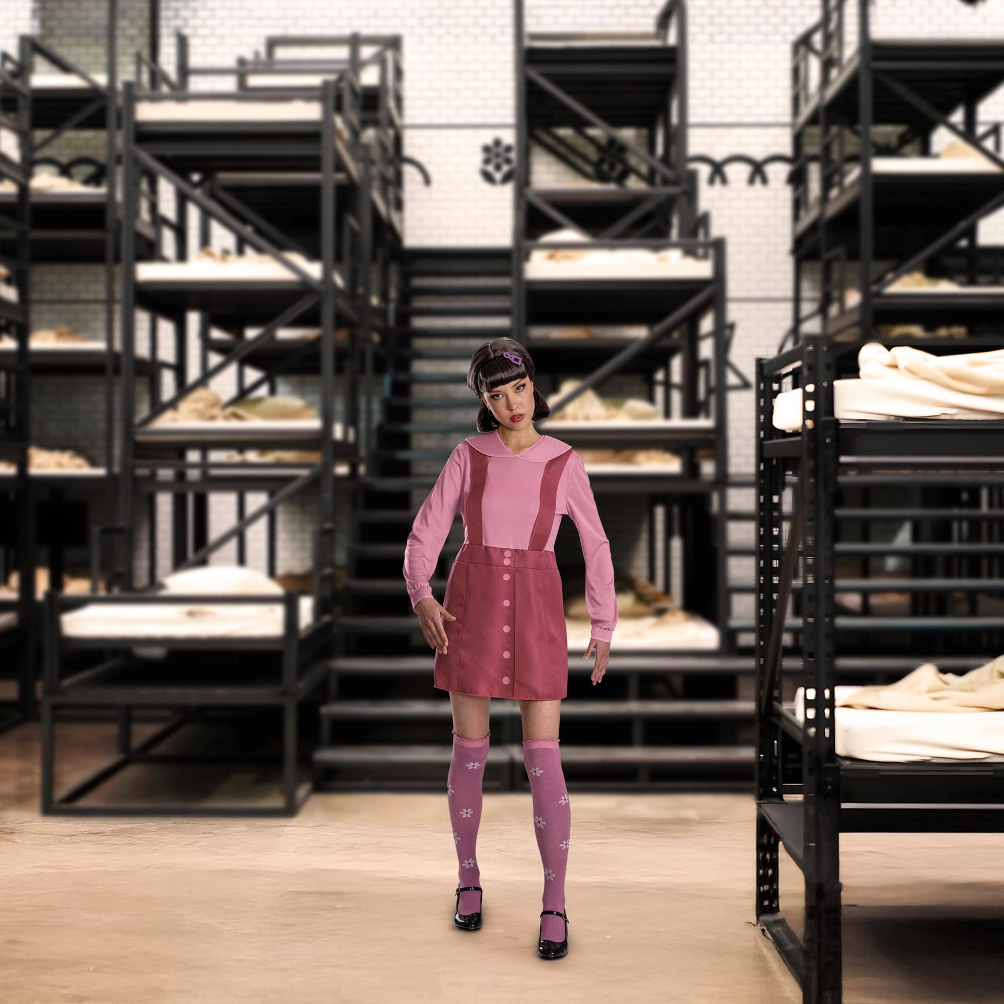 Alt View 4. Disguise - Squid Game Young-Hee Doll Deluxe Adult Costume | L 12-14 - Multi-Colored.