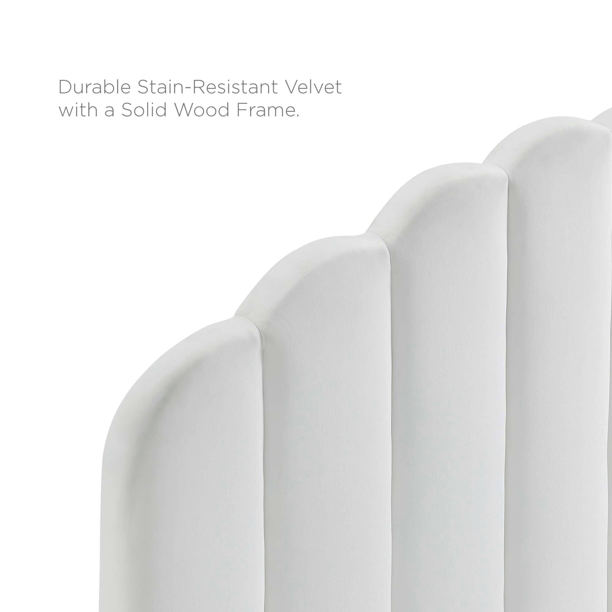 Durable Stain-Resistant Velvet with a Solid Wood Frame.
