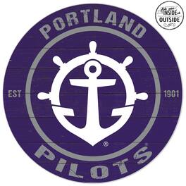 Jardine - Portland Pilots 20'' x 20'' Indoor/Outdoor Weathered Circle Sign - Purple