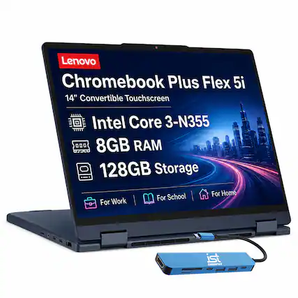 Lenovo Chromebook Plus Flex 5i 14" Convertible Touchscreen
Intel Core 3-N355
8GB RAM
128GB Storage
For Home
For School
For Work
ist Computers
