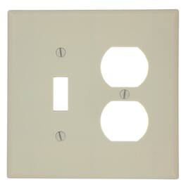 Leviton - 2-Gang Combination Wallplate 1-Toggle 1-Duplex Midway Size 80505-I - White