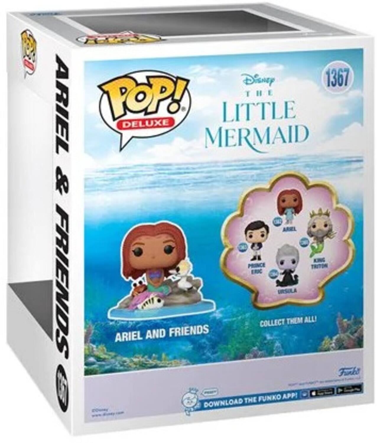 DiSNEy 1367 THE LITTLE MERMAID POP! DELUXE ARIEL AND FRIENDS ARIEL, PRINCE ERIC, KING TRITON, URSULA COLLECT THEM ALL! FUNKO APP! DOWNLOAD THE