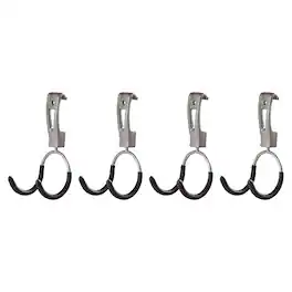 RubberMaid - Universal FastTrack Hanging Garage Hook Organizers (4 Pack) - Metallic