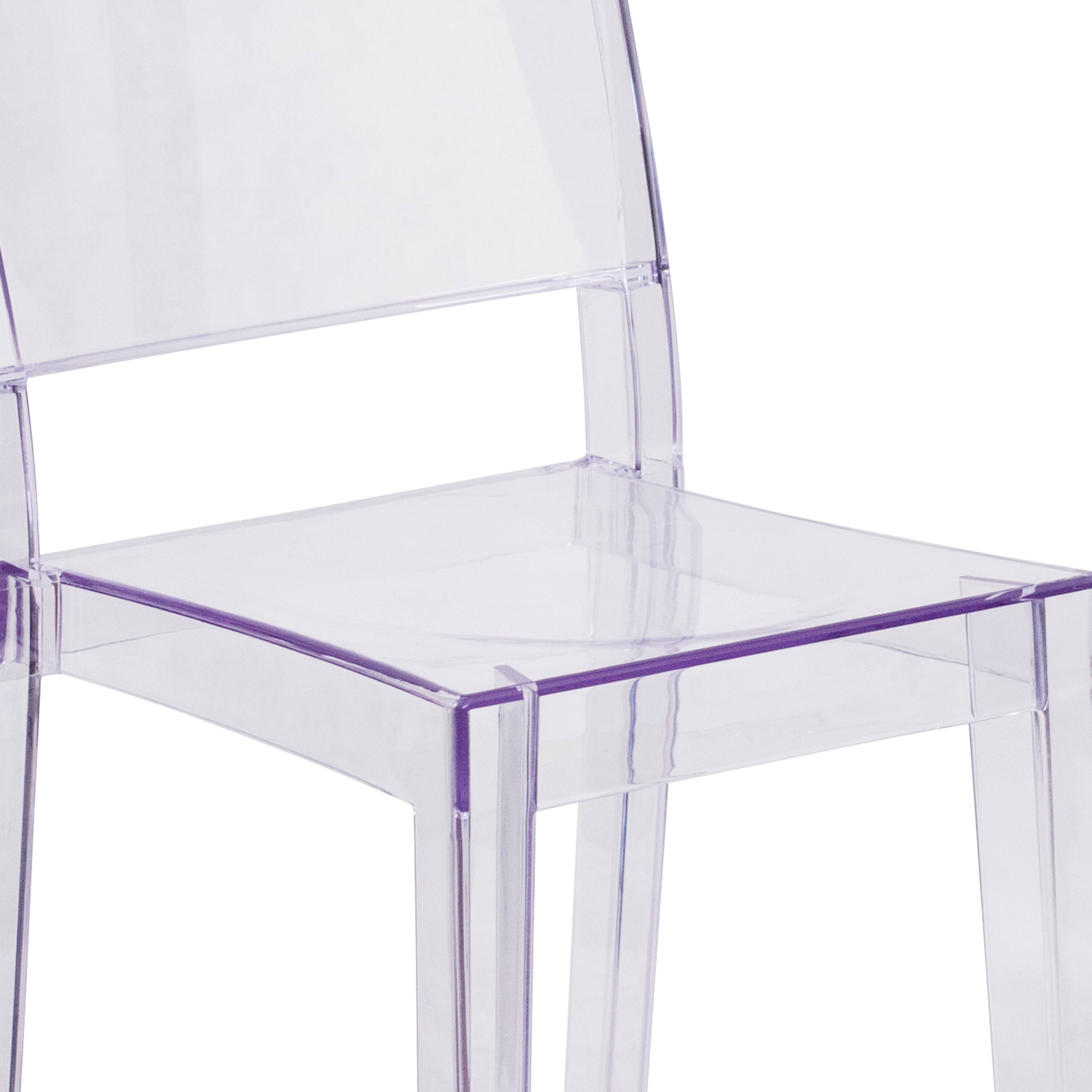 Alt View 9. Emma + Oliver - Transparent Stacking Side Chair - Clear.