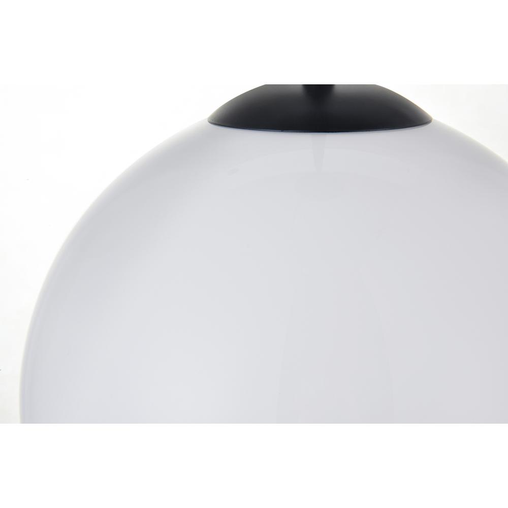 Alt View 1. Living District - Baxter 1 Light Black Pendant With Frosted White Glass - Black And Frosted White.