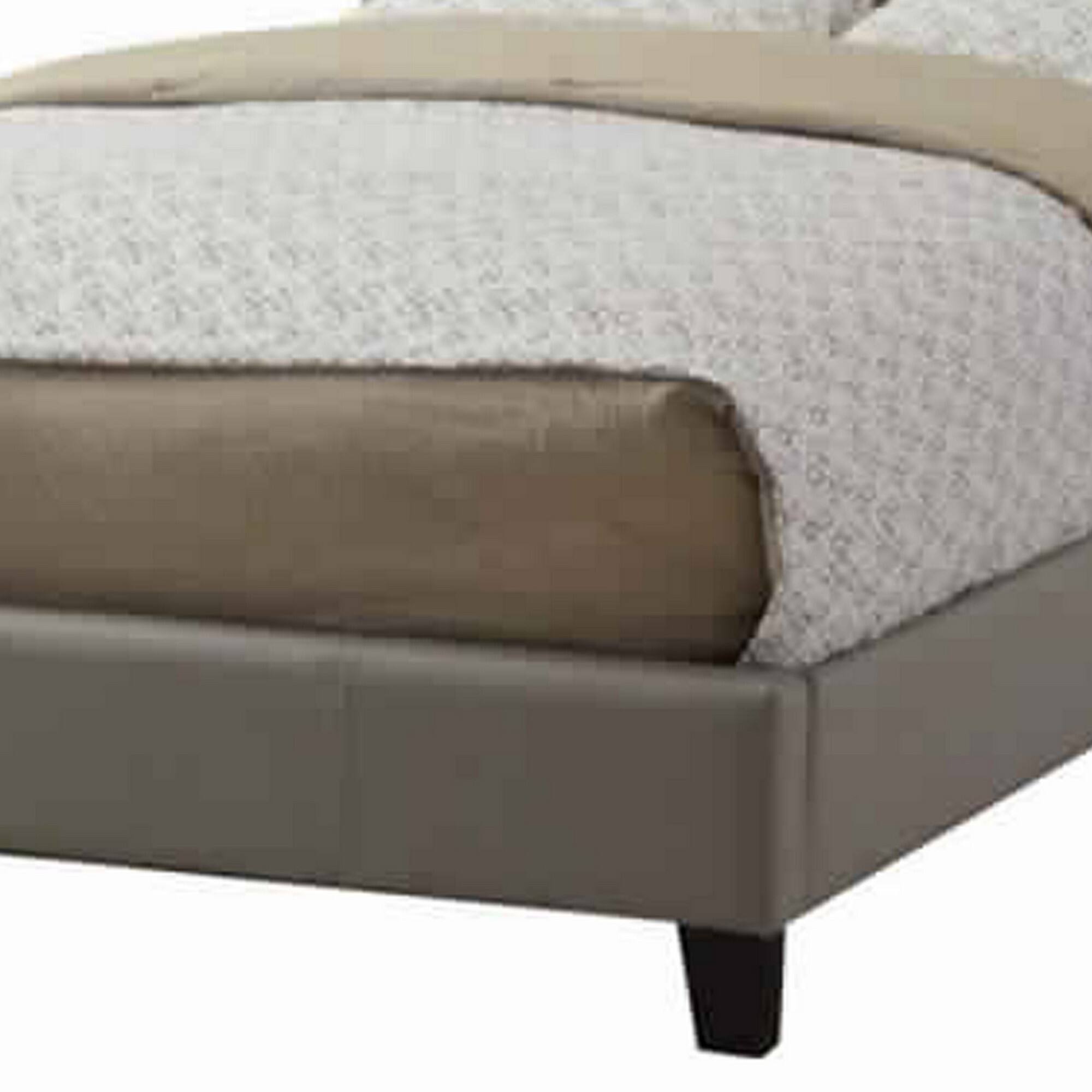 Angle. Manhattan Lane - Elegant Wooden Full Bed With White PU Head Board - white/grey.
