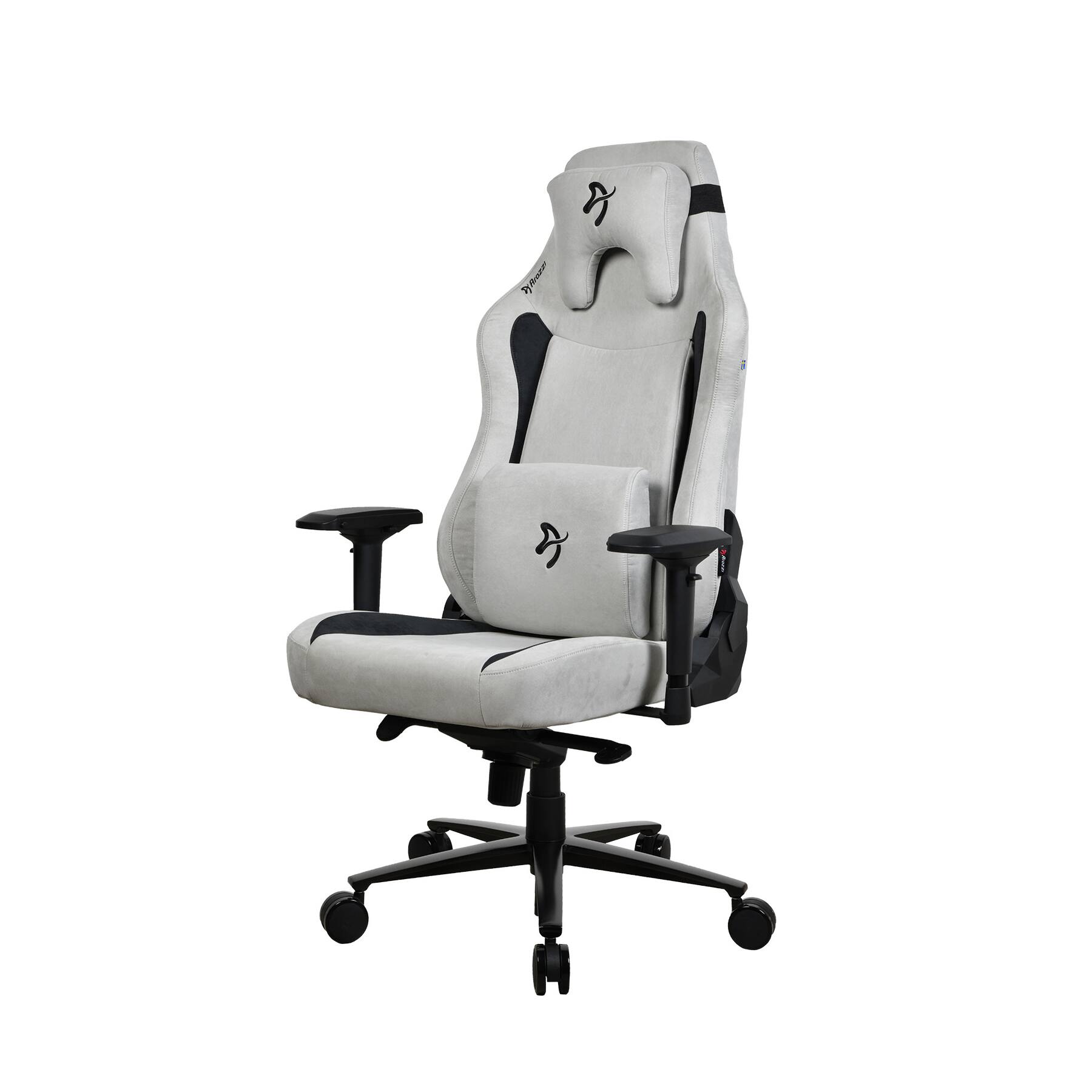 Arozzi - Vernazza XL Supersoft Ergonomic Gaming Chair – Light Grey – XL Breathable Upholstery with Memory Foam Support - Light Gray