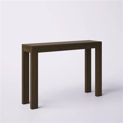 Back. SlickBlue - Modern Solid Wood Sofa Table with Clean Accent Design - Dark Brown.