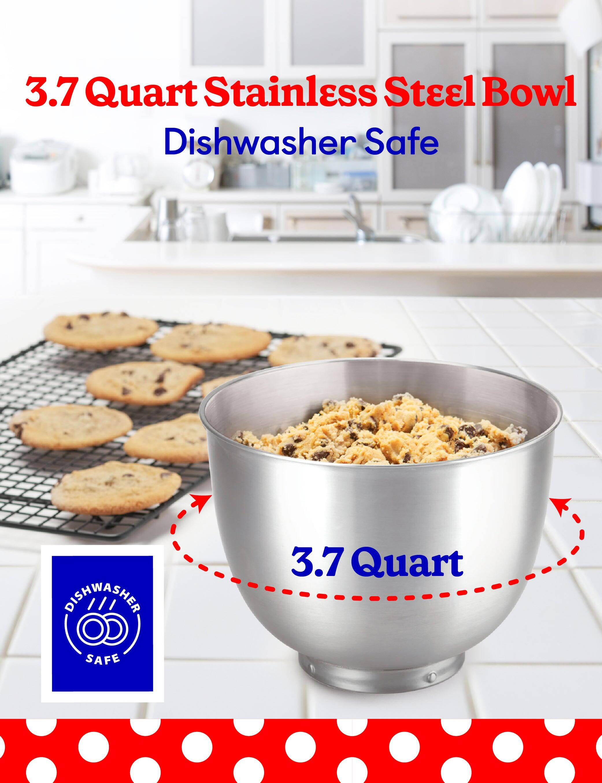3.7 Quart Stainless Steel Bowl, Dishwasher Safe