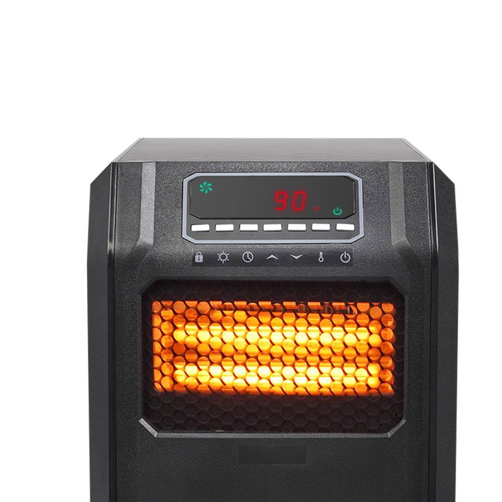 Alt View 7. Winado - 1500W Electric Infrared Quartz Heater w/Remote Control, Portable Space Heater w/3 Heat Settings, Timer, Overheat Protect - Black.