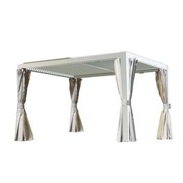 Loheer - Louvered Pergola 10x12 Outdoor Pergola with Adjustable Louvers, White Patio Pergola for Backyard