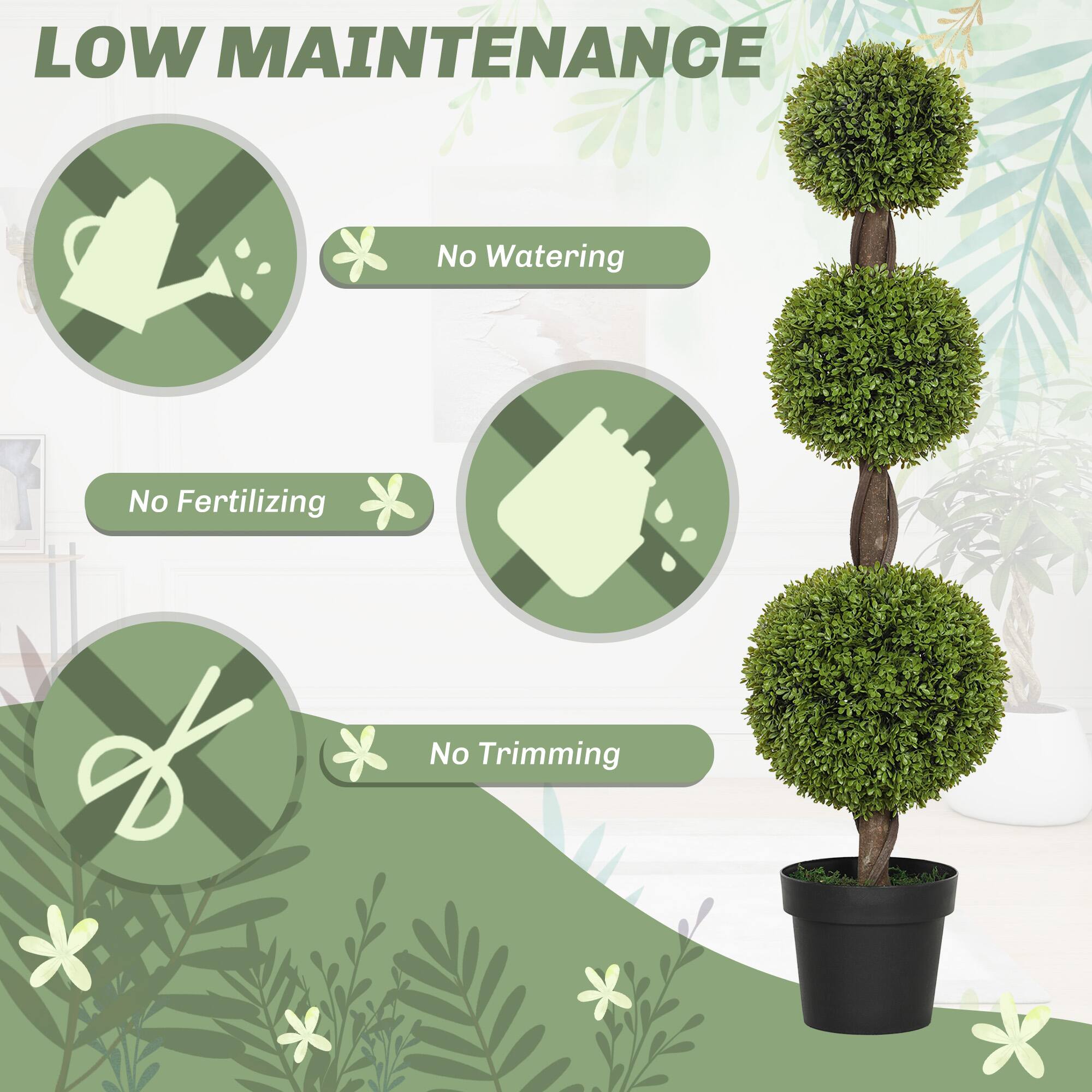 LOW MAINTENANCE

No Watering
No Fertilizing
No Trimming