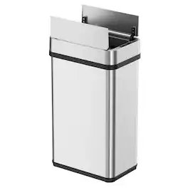 iTouchless - 4 Gallon / 15 Liter Slim Stainless Steel Wings Lid Sensor Bathroom Trash Can with AbsorbX Odor Filter - Silver