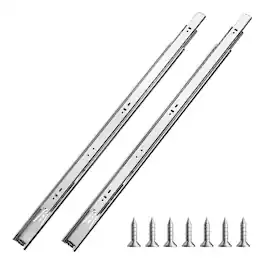 VEVOR - Drawer Slides, 24 inch, 10 Pairs Full Extension Ball Bearing Cabinet Rails, 100 LB Load Capacity Heavy Duty Side Mount - Silver