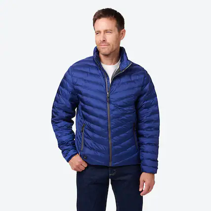 Front. Mobile Warming - Men's Backcountry Xtera Heated Jacket - Navy.