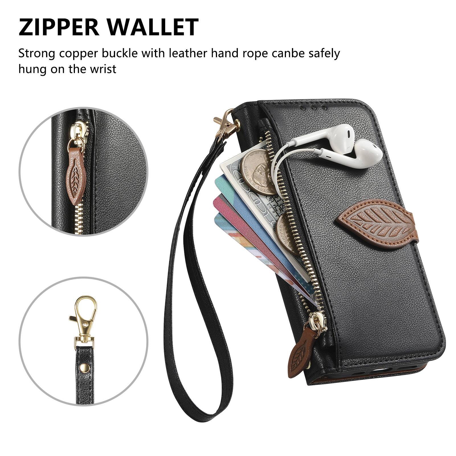 ZIPPER WALLET

Strong copper buckle with leather hand rope can be safely hung on the wrist