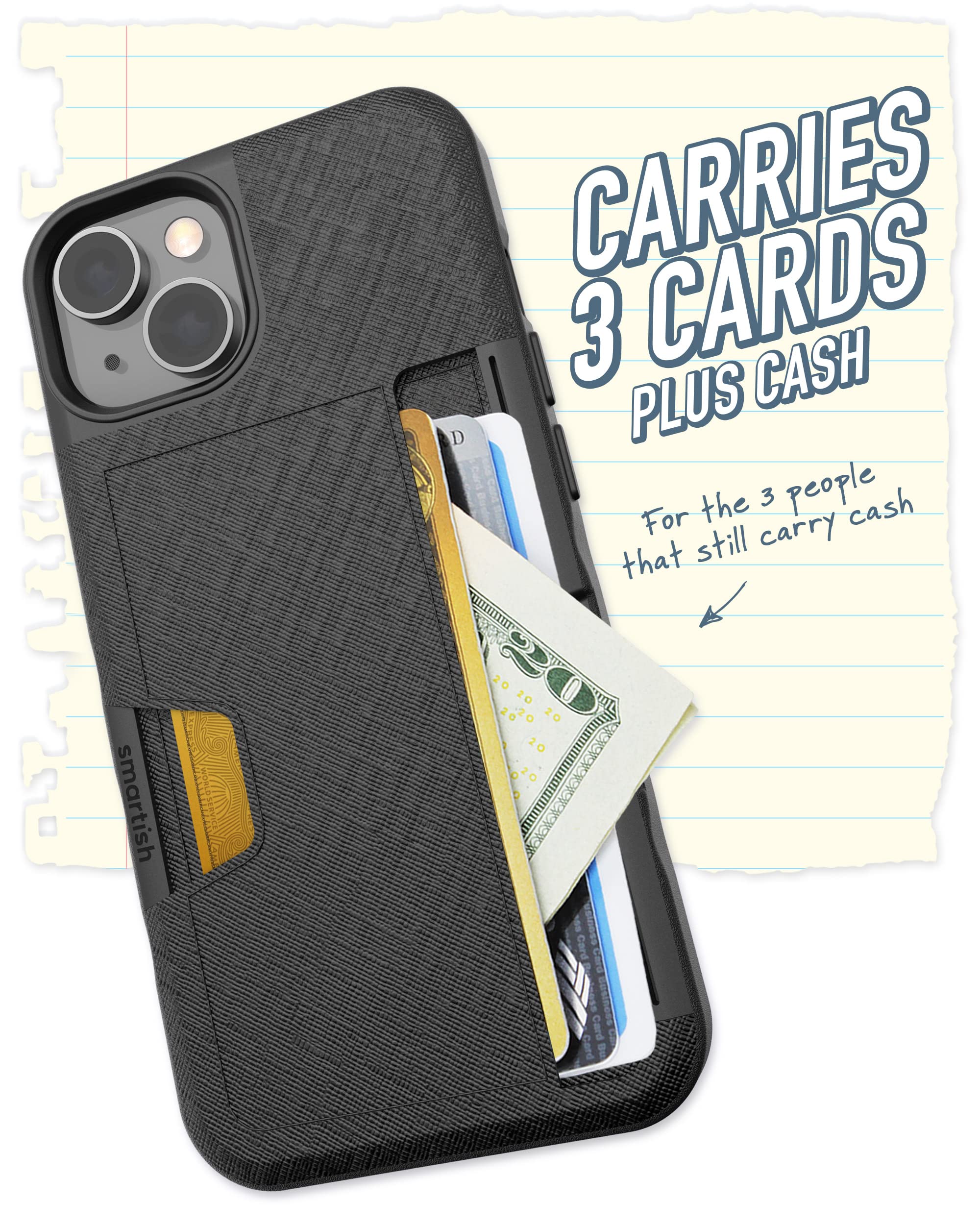 CARRIES 3 CARDS PLUS CASH  
For the 3 people that still carry cash