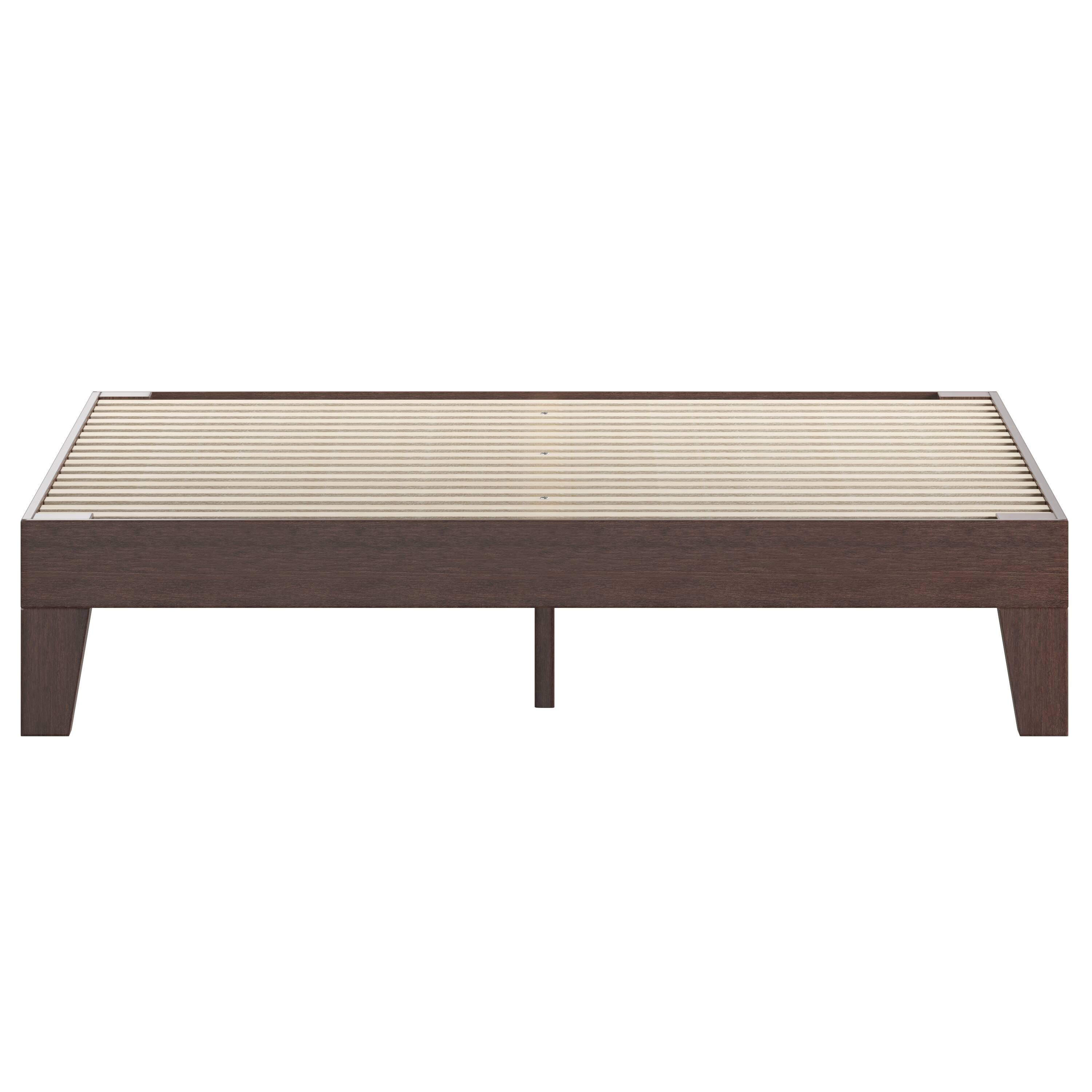 Alt View 11. Alamont Home - Evelyn Solid Wood Platform Bed with Wooden Support Slats, No Box Spring Required - Walnut.