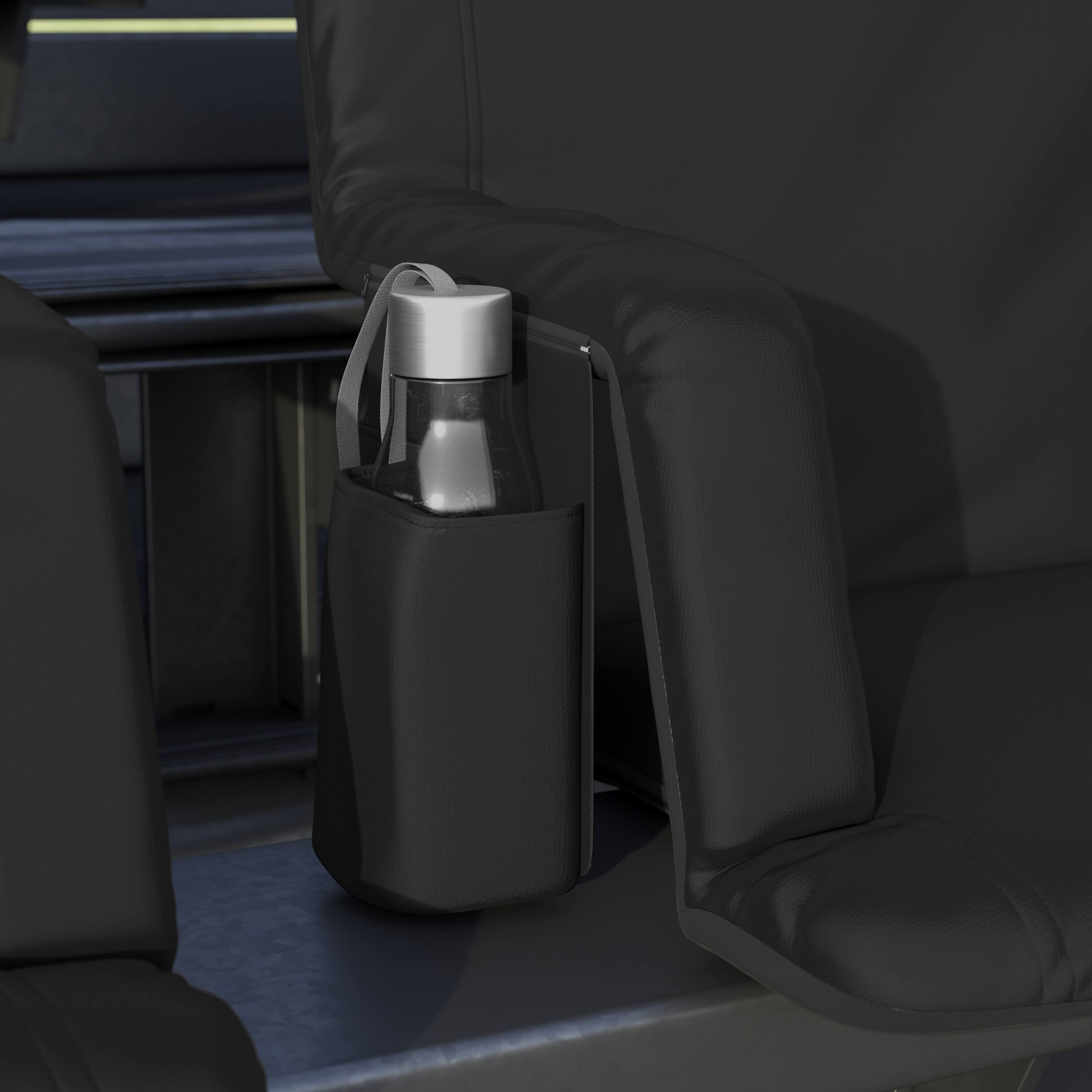 Alt View 5. Emma + Oliver - 2 Pack Folding Metal Stadium Chairs with Padded, Reclining Back & Armrests - Black.