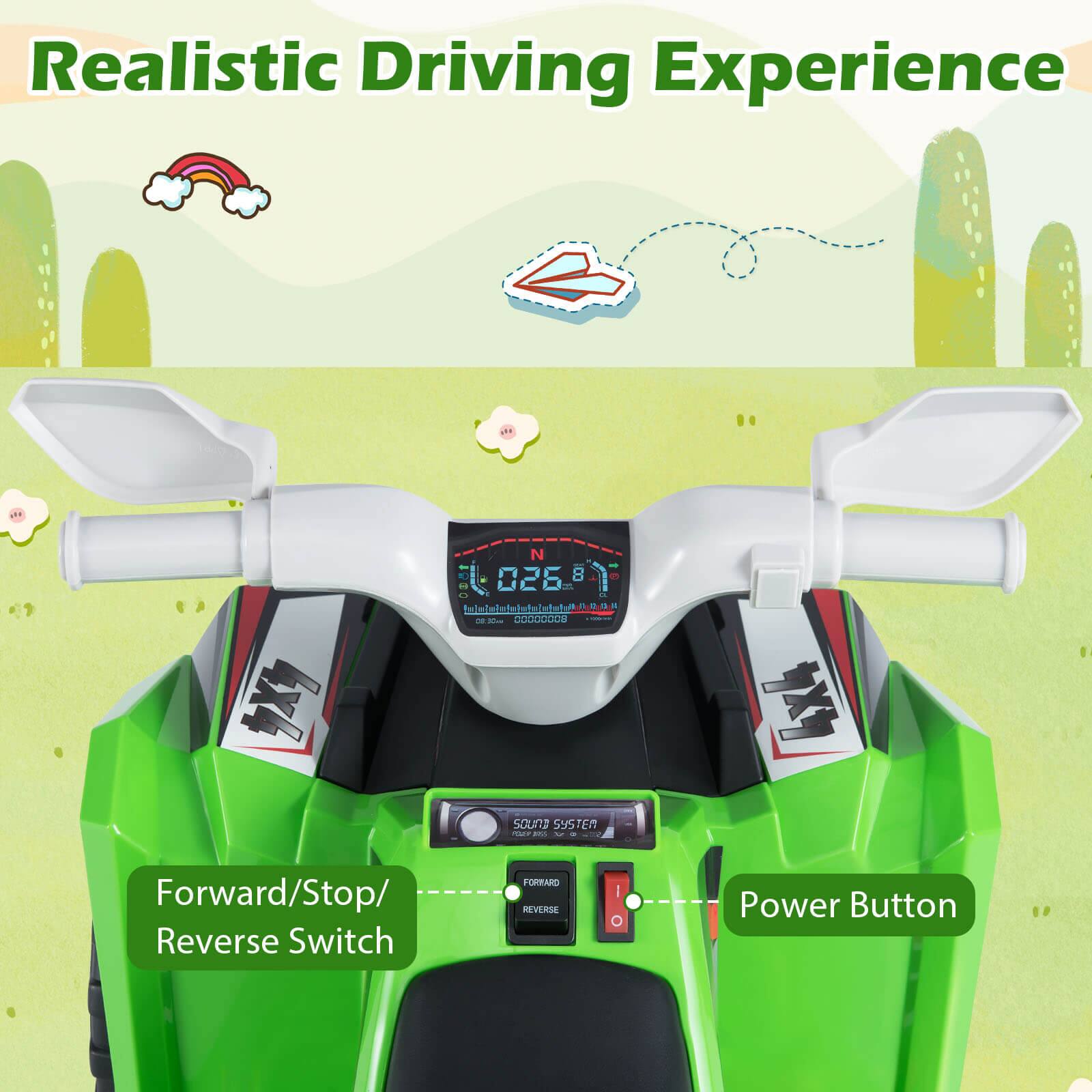 Realistic Driving Experience

N 026 8 L aleleiateltalatati T

a - I JOOODOdE 4x4 souT SYSTEM

mrE - Forward/Stop/ Reverse Switch

FORWARD REVERSE

Power Button