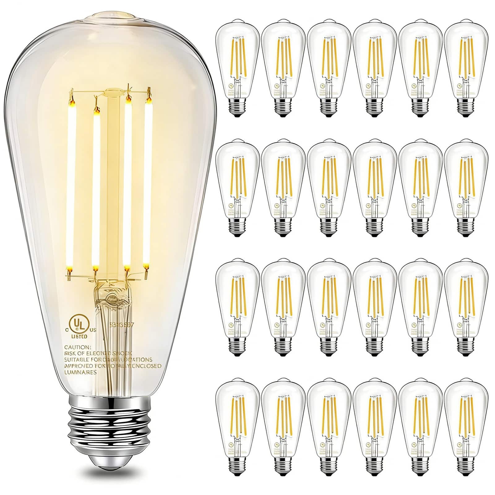 DAYBETTER - 60-Watt Equivalent ST58 Dimmable Straight Filament Clear Glass E26 Vintage Edison LED Light Bulb, Soft White 2700K price history on PriceWatchPro