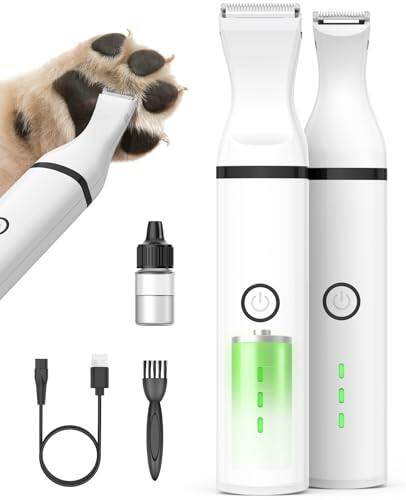 Front. Vulpecula Spade - Dog Paw Trimmer, Cordless Paw Hair Trimmer for Dogs with Double Blades, Quiet 2 Speed Small Dog Grooming Clippers for.