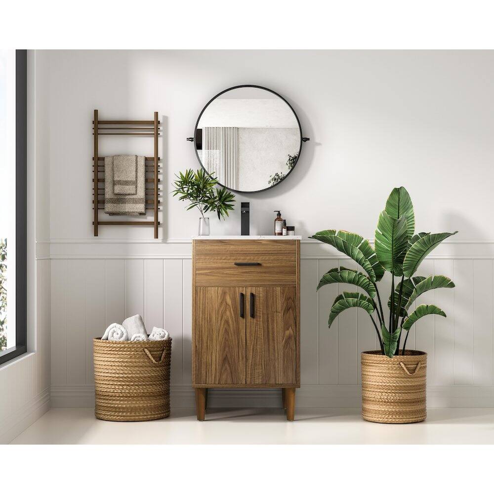 Alt View 7. Elegant Kitchen and Bath - Chandler 20 Inch Single Bathroom Vanity In Walnut Brown - Walnut Brown.