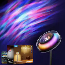 Govee - RGBIC Uplighter Floor Lamp, SmartThings, Alexa & Matter Compatible, Standing Lamp for Living Room & Bedroom - Black
