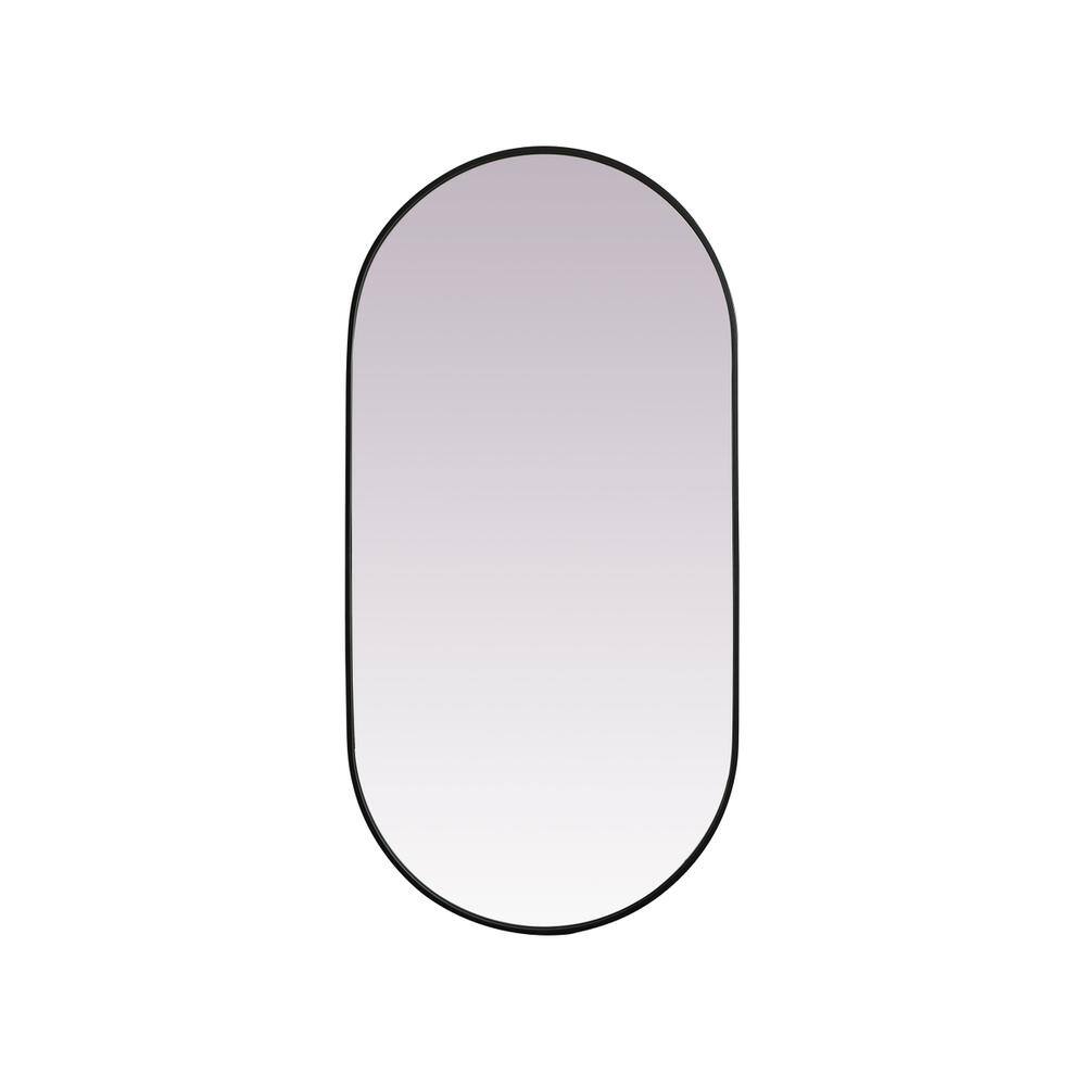 Alt View 7. Elegant Decor - Metal Frame Oval Mirror 30x60 Inch in Black - Black.