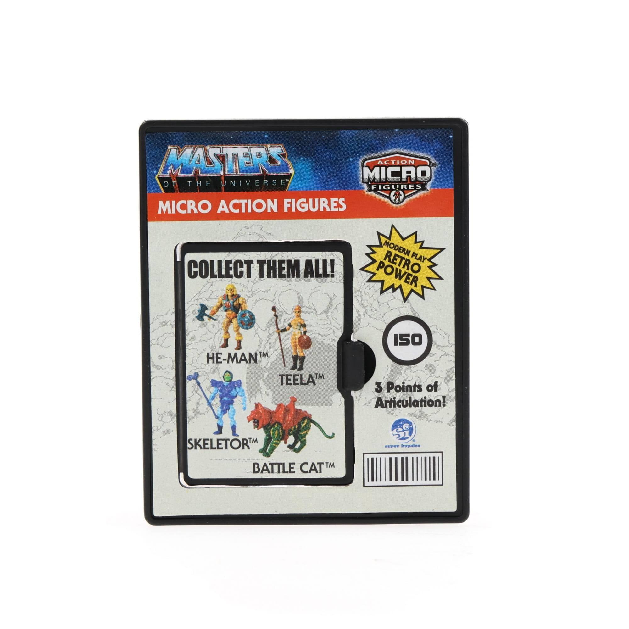 Masters of the Universe Micro Action Figures: Collect Them All! Modern Retro Play Power. 3 Points of Articulation! He-Man™, Teela™, Skeletor™, Battle Cat™.