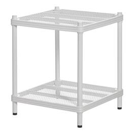 Design Ideas - MeshWorks 2 Tier Narrow Metal Storage Shelving Unit Rack - White