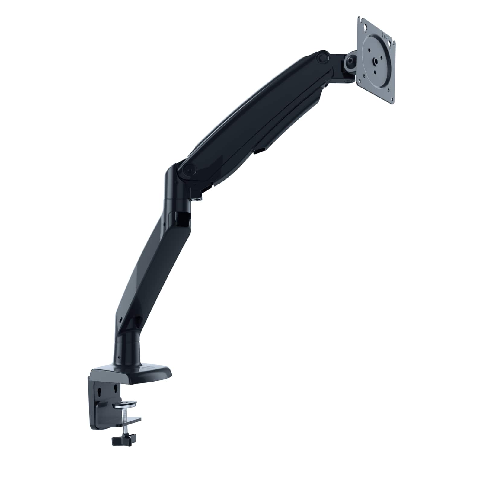 HUANUO - Single Monitor Desk Mount with Gas Spring Arm - Black - Front_Zoom
