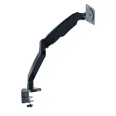 Front. HUANUO - Single Monitor Desk Mount with Gas Spring Arm - Black.