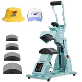 VEVOR - Hat Heat Press Machine, with 4pcs Interchangeable Platens, Precise Temperature and Time Control - Green