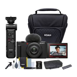 Koah - Sony ZV 1F Black Vlog Camera and Vlogger Accessory Kit Bundle