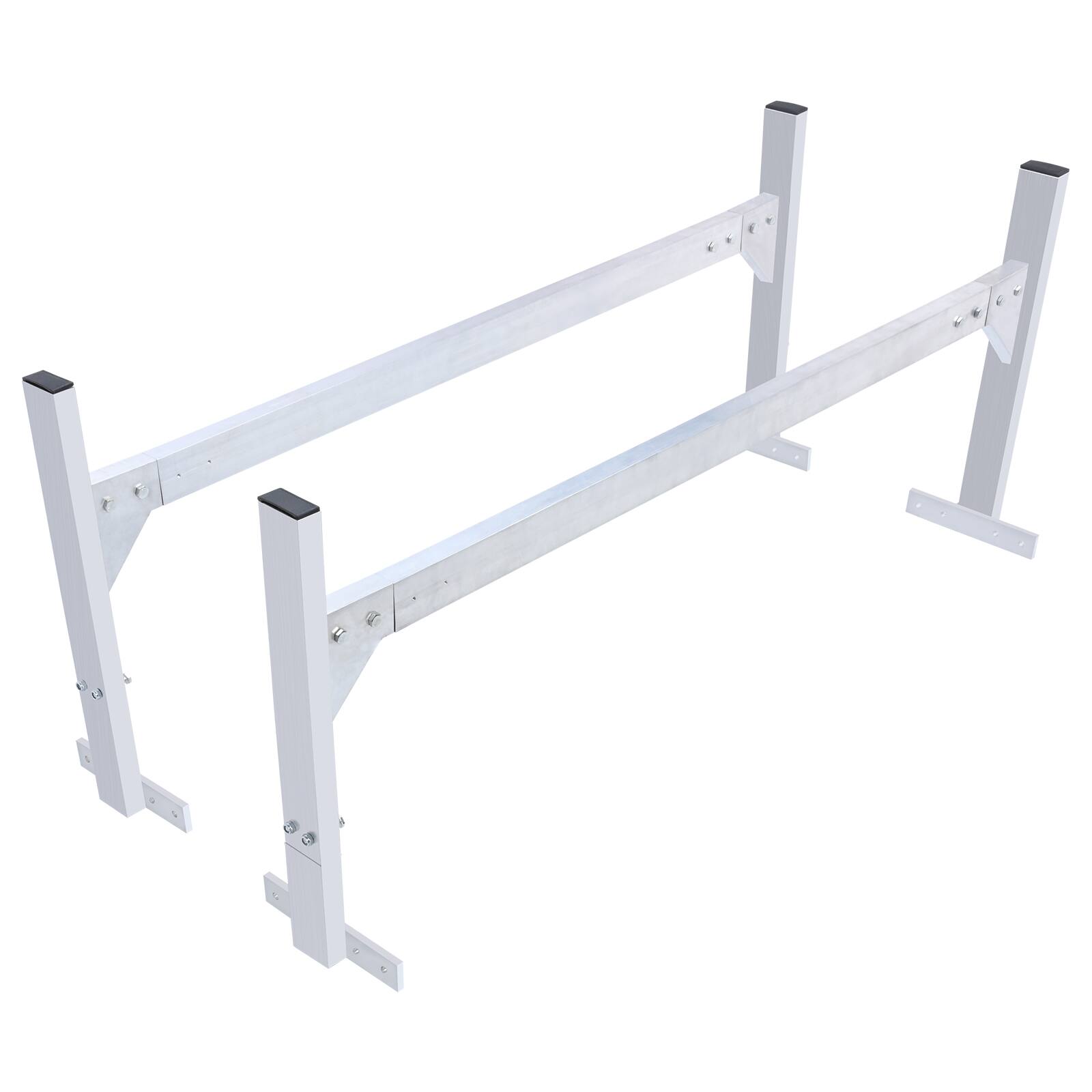 Alt View 5. VEVOR - Van Roof Ladder Rack, 2 Bars Aluminum Alloy Roof Ladder Racks, 400 LBS Capacity Rain-Gutter Van Roof Rack - White.