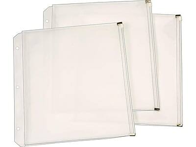 Front. Cardinal - Zipper Polypropylene/PP Binder Pockets, Clear, 3/Pack (CRD 14201) - Clear.