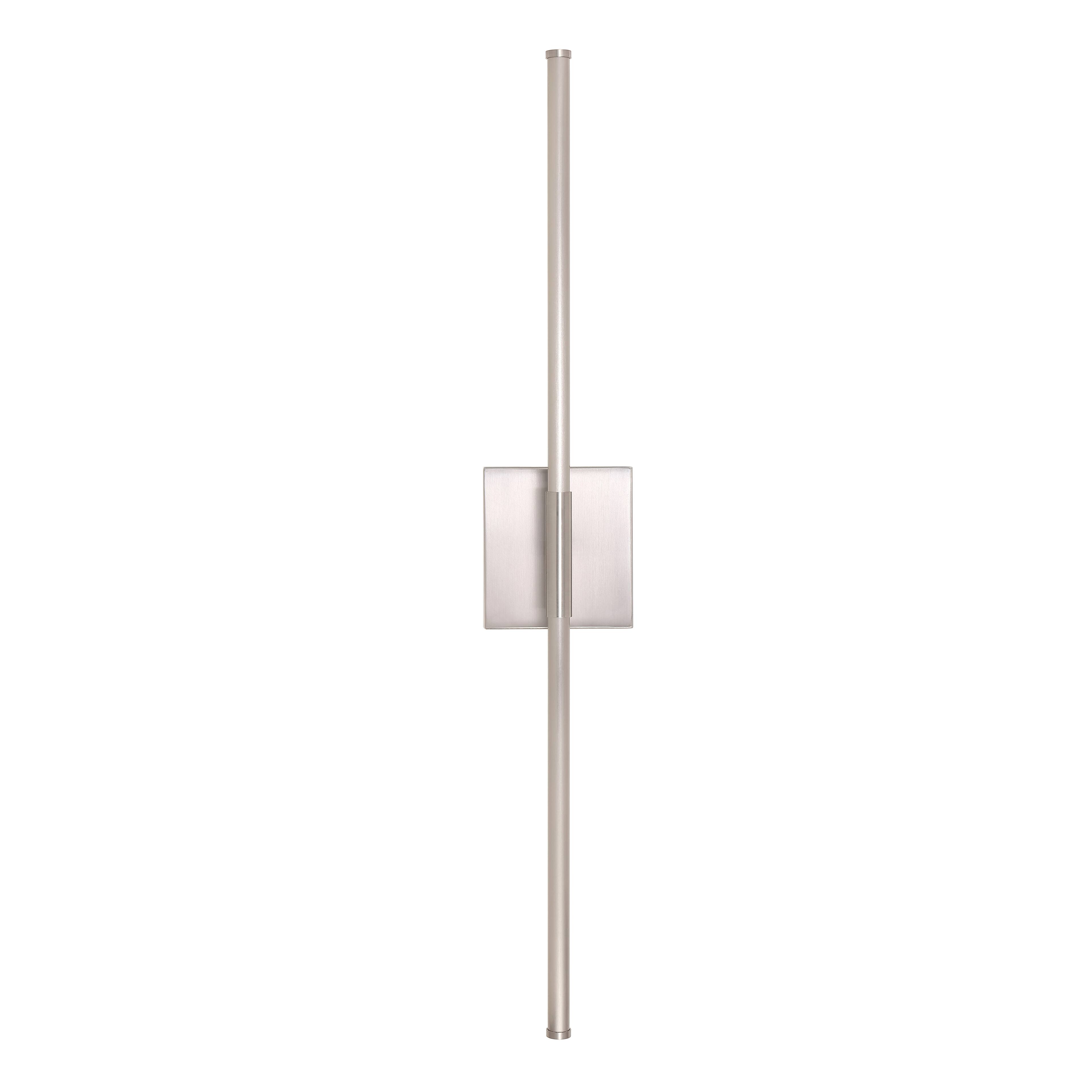 Alt View 10. Jonathan Y - Makena 28" Modern Minimalist Dimmable Integrated LED Metal Wall Sconce, Nickel - Nickel.